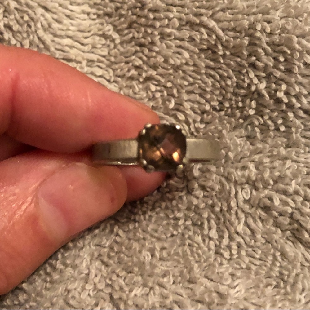 Sterling silver Smokey quartz ring. Size 6.